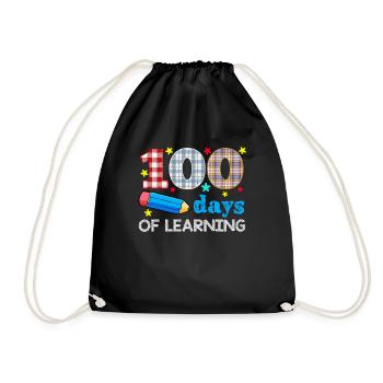 Plaid 100e jour d’apprentissage 100 jours d’école - Sac de sport léger - noir - Devant