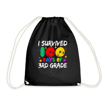 A survécu à la 3e année 100e jour 100 jours d’école - Sac de sport léger - noir - Devant