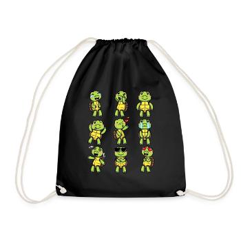 Sea Turtle Emoticon Turtle Lovers - Drawstring Bag - black - Front