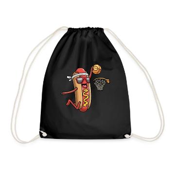 Hot-dog dans un chignon Jouer au basketball Activités sportives - Sac de sport léger - noir - Devant
