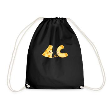 Pasta Cheese Maccaroni Team Partner Look - Drawstring Bag - black - Front