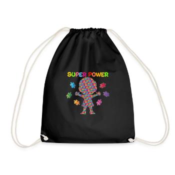 Autism, Superpowers Autism, Super Power - Drawstring Bag - black - Front
