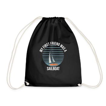 Sailboat My First Friend Was A Sailboat - Turnbeutel - Schwarz - Vorne