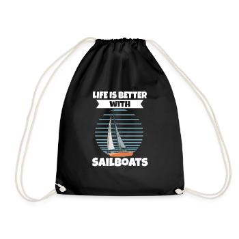 Sailboat Life Is Better With Sailboats - Turnbeutel - Schwarz - Vorne