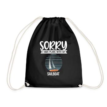 Sailboat Sorry I Have Plans With My Sailboat - Turnbeutel - Schwarz - Vorne