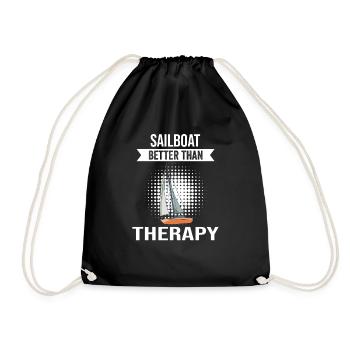 Sailboat Sailboat Better Then Therapie - Turnbeutel - Schwarz - Vorne