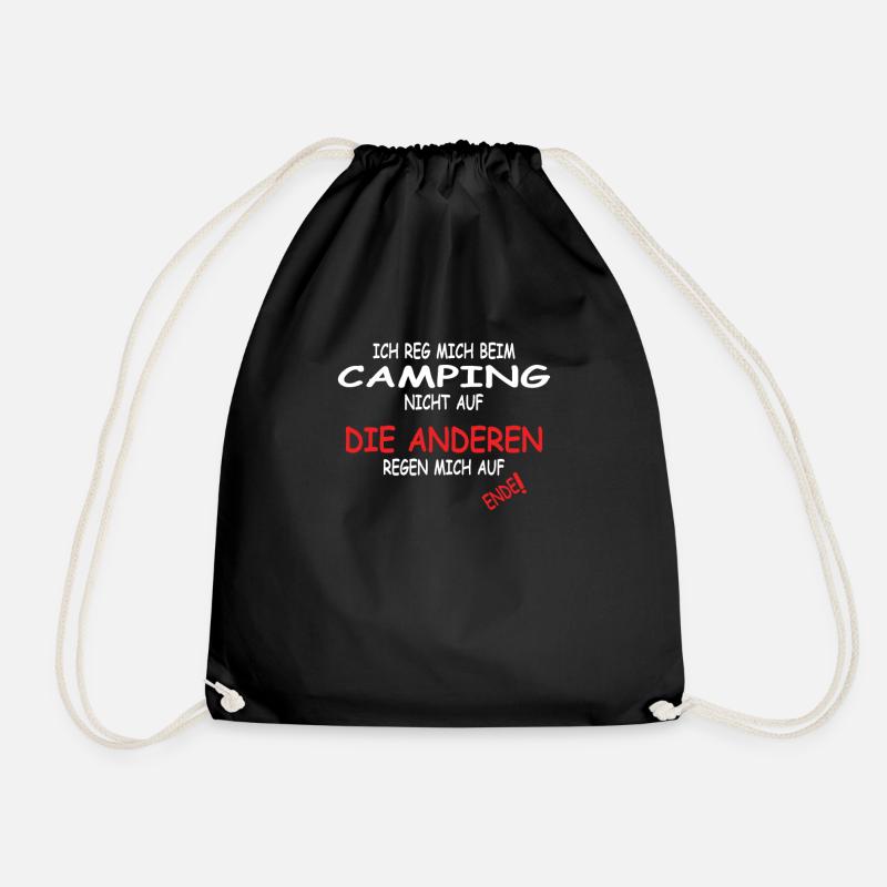 Camper Geschenkidee Camping - Turnbeutel - Schwarz