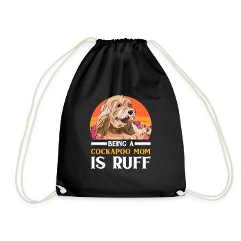 Cockapoo Dog - Drawstring Bag - black - Front