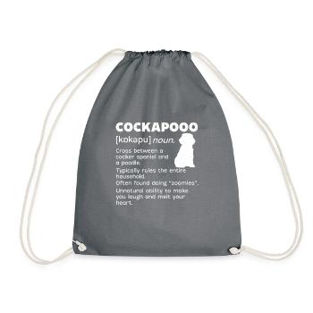 Cockapoo Hund - Turnbeutel - Grau - Vorne