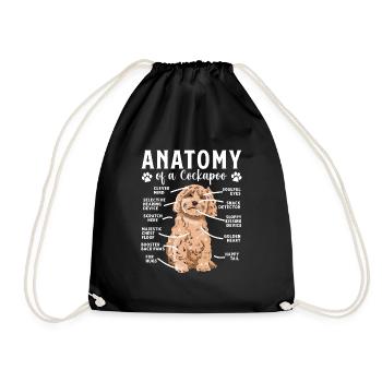 Cockapoo Dog - Drawstring Bag - black - Front