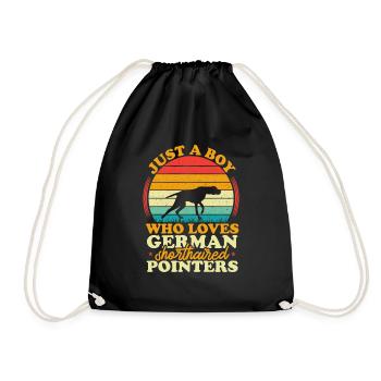 Chien GSP allemand à poil court - Sac de sport léger - noir - Devant