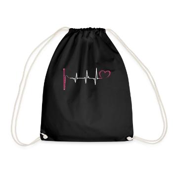 Basson -Musique battement de cœur Bassoniste - Sac de sport léger - noir - Devant