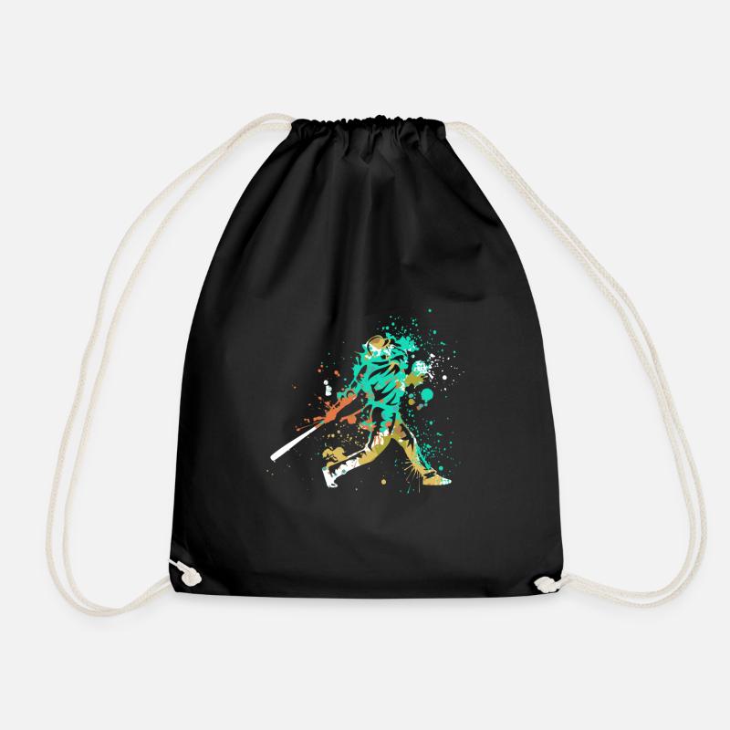 Splash Art Baseball Player - Turnbeutel - Schwarz