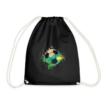 Splash Art Soccer - Turnbeutel - Schwarz - Vorne