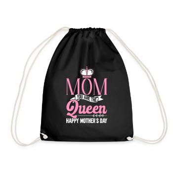 Happy Mother's Day Mom Queen Mother's Crown - Drawstring Bag - black - Front