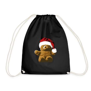 Teddy Bear Teddy Bear Cartoon Teddy bear Christmas - Drawstring Bag - black - Front