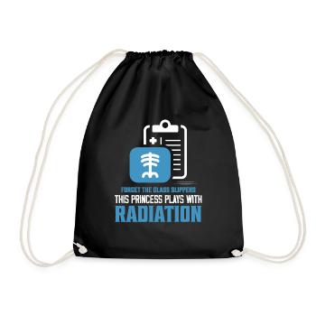 This Princess Plays With Radiation Radiology Rad T - Drawstring Bag - black - Front
