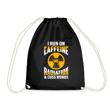 I Run On Caffeine Radiation & Cuss Words Rad Tech - Drawstring Bag - black - Front