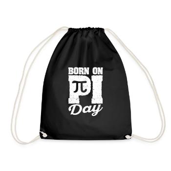 Born on Pi Day Math Lover's Birthday Apprenticeship - Drawstring Bag - black - Front