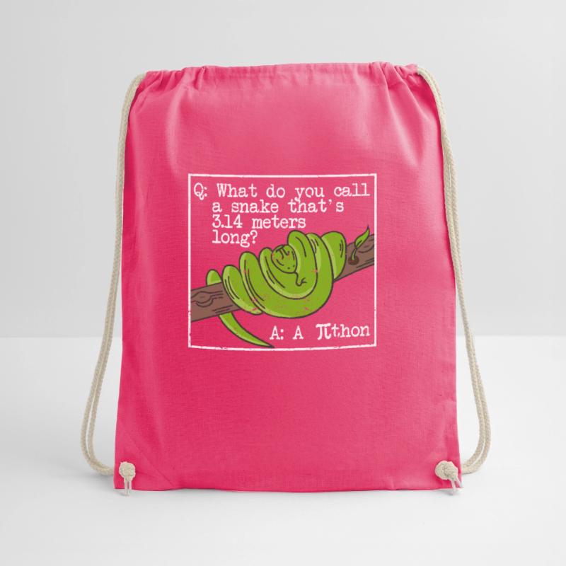 Python Snake Pithon Pi Tag Icon Funny Math Drawstring Bag