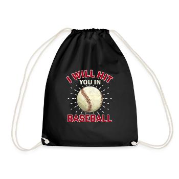 Ich werde dich im Baseball schlagen - Baseball - Turnbeutel - Schwarz - Vorne