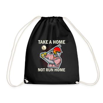 Take A Home Not Run Home - Baseball - Turnbeutel - Schwarz - Vorne
