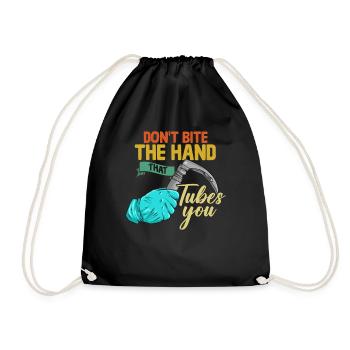 Do not bite the hand that numbs you - - Drawstring Bag - black - Front