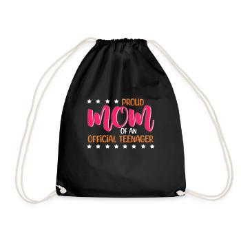Proud mother of an official teenager for the 13th birthday - Drawstring Bag - black - Front