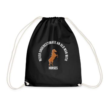 Ne sous-estimez jamais un vieil homme avec des chevaux - Sac de sport léger - noir - Devant