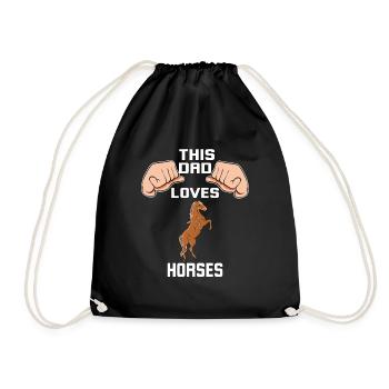 This Dad Loves Horses - Drawstring Bag - black - Front
