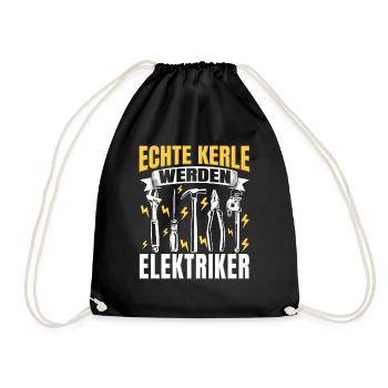 Elektroniker Humor lustiger Spruch Elektriker - Turnbeutel - Schwarz - Vorne