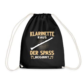 Klarinette Blasmusik Musikverein Orchester Jazz - Turnbeutel - Schwarz - Vorne