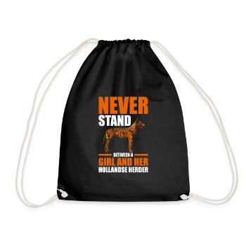 Hollandse Herder Fille Berger Hollandais - Sac de sport léger - noir - Devant