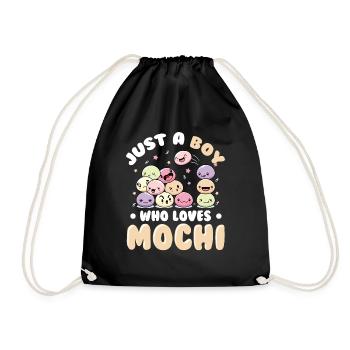 Just A Boy Who Loves Mochi Kawaii Dessert - Turnbeutel - Schwarz - Vorne