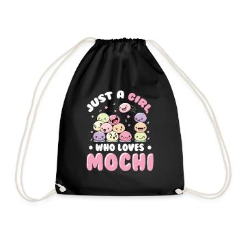 Just A Girl Who Loves Mochi Kawaii Dessert - Turnbeutel - Schwarz - Vorne