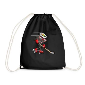 Kawaii Sushi Eishockey - Turnbeutel - Schwarz - Vorne