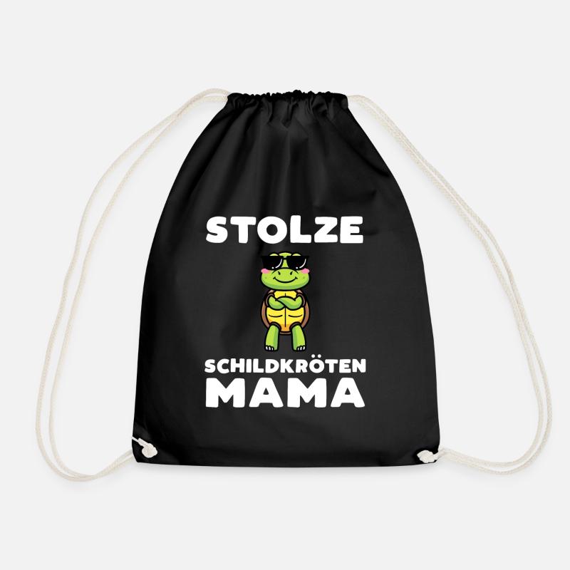 Stolze Schildkröten Mama Schildkröte - Turnbeutel - Schwarz