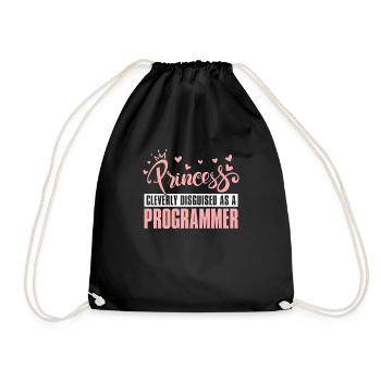 Developer Coder Programmer Princess - Drawstring Bag - black - Front