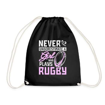 Ne sous-estimez jamais une fille qui joue au rugby - Sac de sport léger - noir - Devant