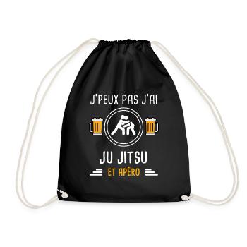 je peux pas j'ai ju jitsu apéro cadeau - Sac de sport léger - noir - Devant