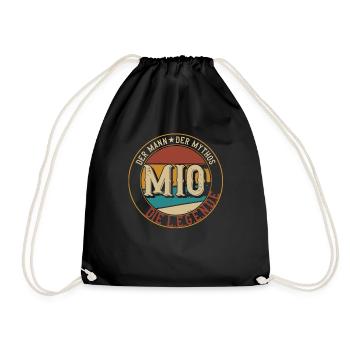 Mio Der Mann der Mythos die Legende Geschenk - Turnbeutel - Schwarz - Vorne