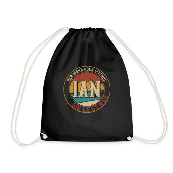 Ian Der Mann der Mythos die Legende Geschenk - Turnbeutel - Schwarz - Vorne