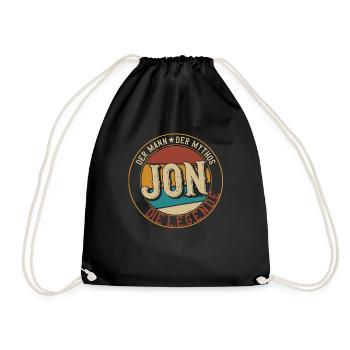 Jon Der Mann der Mythos die Legende Geschenk - Turnbeutel - Schwarz - Vorne