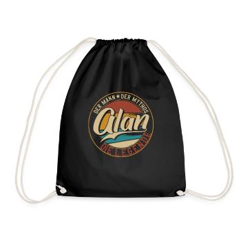 Alan Der Mann der Mythos die Legende Geschenk - Turnbeutel - Schwarz - Vorne