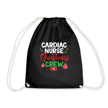 Cardiac Nurse Christmas Crew Cardiac Nursing - Drawstring Bag - black - Front