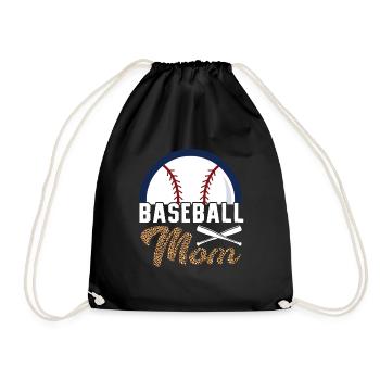Baseball Mom Mother Baseball Player Mother's Day - Drawstring Bag - black - Front