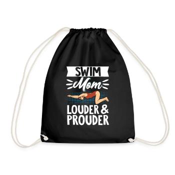 Swim Mom Louder & Prouder Mutter Schwimmen Mothers - Turnbeutel - Schwarz - Vorne