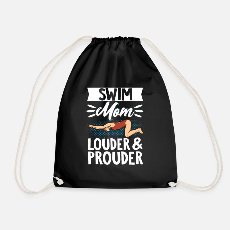 Swim Mom Louder & Prouder Mutter Schwimmen Mothers - Turnbeutel - Schwarz