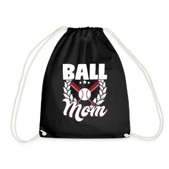 Ball Mom Baseball Softball Mutter Muttertag - Turnbeutel - Schwarz - Vorne