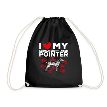 Chien GSP allemand à poil court - Sac de sport léger - noir - Devant